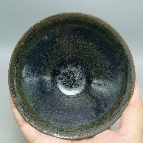 古玩陶瓷宋代建盞黑釉兔毫盞拍賣，當(dāng)前價格36000元