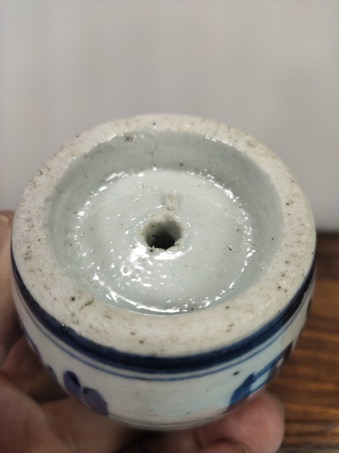 古玩陶瓷清中期-青花福字紋燭臺拍賣，當前價格450元