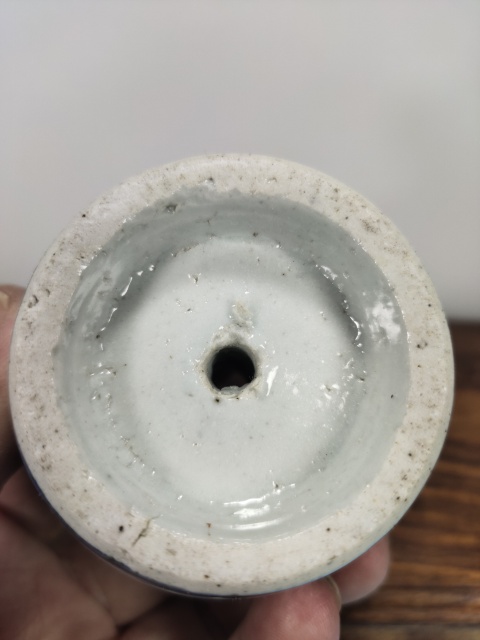 古玩陶瓷清中期-青花福字紋燭臺拍賣，當前價格450元