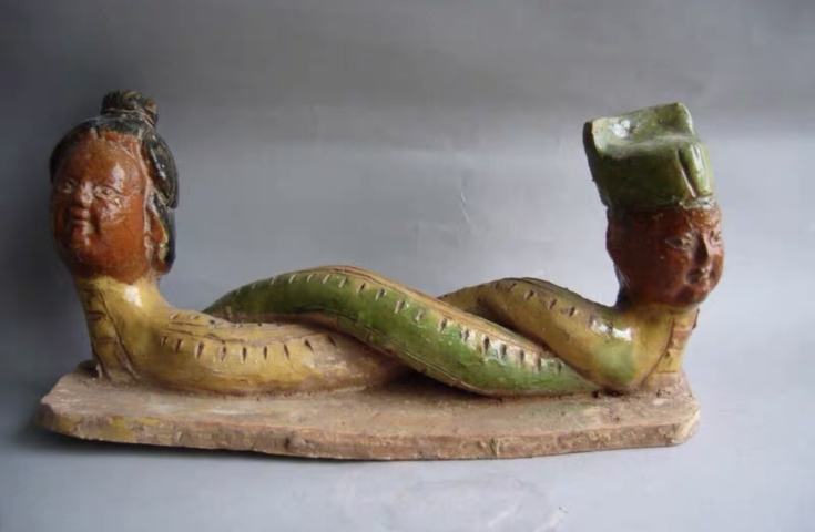 古玩陶瓷女媧伏羲拍賣，當前價格60000元