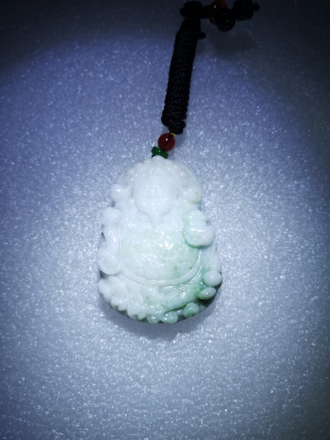 古玩玉器天然翡翠雕“財神”掛件拍賣，當前價格680元