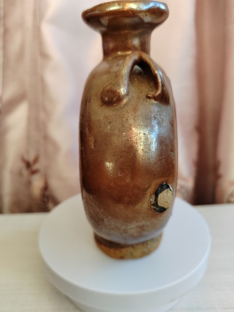 古玩陶瓷紫金釉雙系抱月瓶拍賣,當前價格299元
