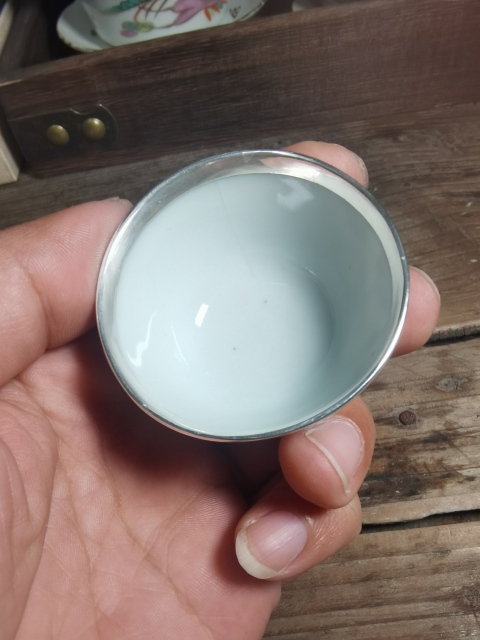 古玩陶瓷花卉紋青花杯拍賣(mài)，當(dāng)前價(jià)格750元