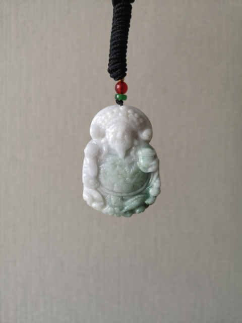 古玩玉器天然翡翠雕“財神”掛件拍賣，當前價格680元