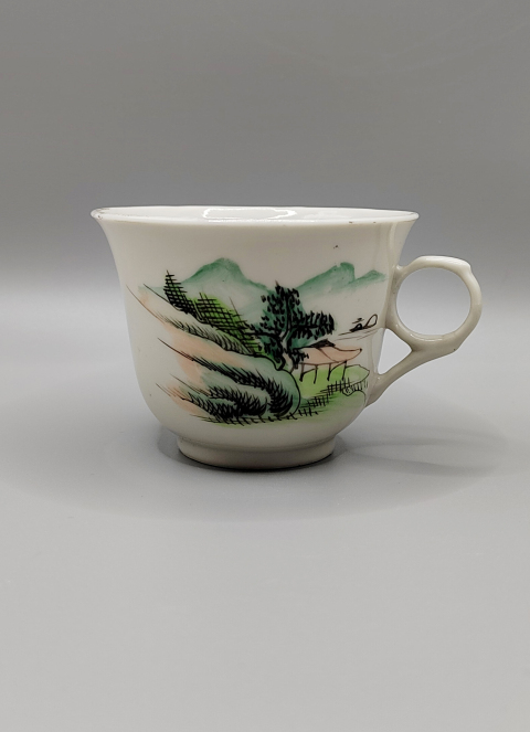 古玩陶瓷民國山水紋粉彩杯拍賣，當前價格560元