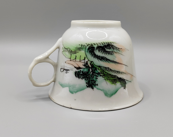古玩陶瓷民國山水紋粉彩杯拍賣，當前價格560元