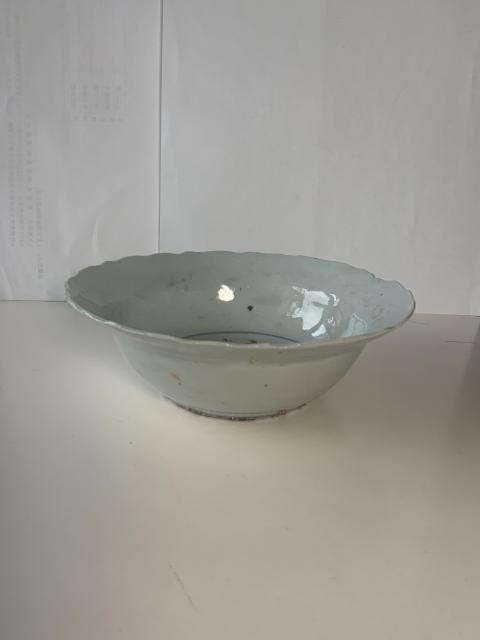 古玩陶瓷明晚期青花蝦趣圖折沿碗拍賣，當前價格3456元