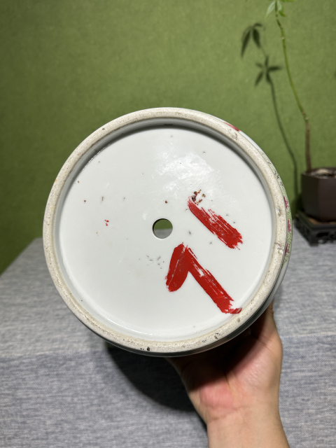 古玩陶瓷清代同治粉彩花卉紋花盆拍賣,當前價格15800元
