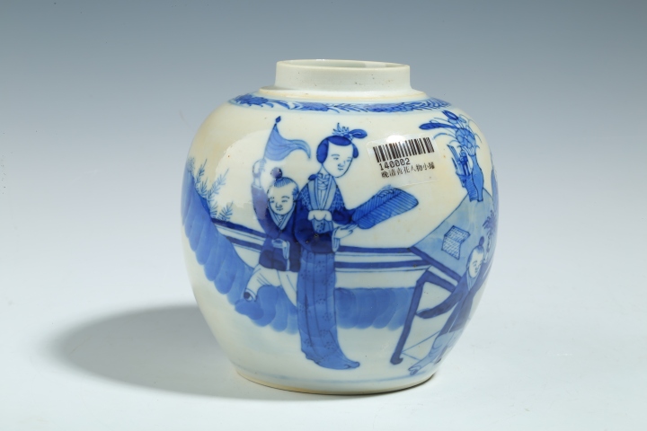 古玩陶瓷青花三娘教子紋罐拍賣,當(dāng)前價(jià)格4680元