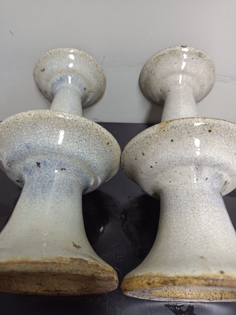 古玩陶瓷哥釉開片雙層蠟臺拍賣，當前價格788元