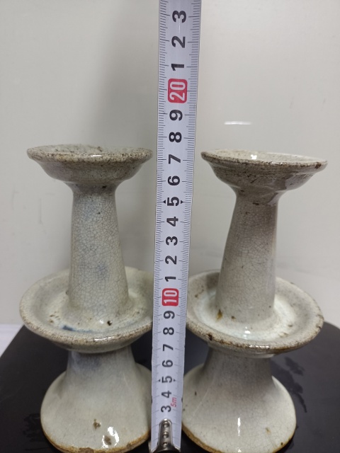 古玩陶瓷哥釉開片雙層蠟臺拍賣，當前價格788元