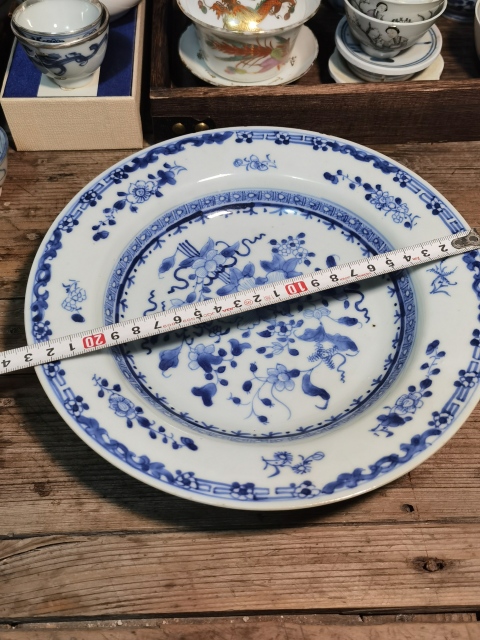 古玩陶瓷清早期?青花淡描花卉紋折沿盤拍賣，當前價格2000元