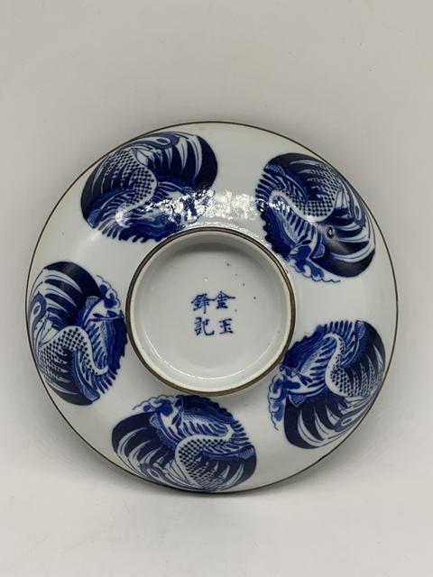 古玩陶瓷青花團鶴紋蓋碗拍賣,當前價格4500元