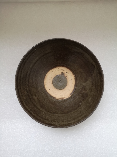 古玩陶瓷褐釉澀圈圈足疊燒工藝碗拍賣，當前價格680元