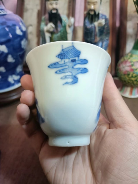 古玩陶瓷青花人物鈴鐺杯拍賣,當前價格8888元