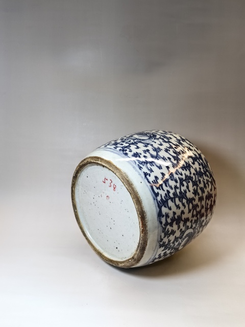 古玩陶瓷青花纏枝牡丹紋罐拍賣，當前價格1000元