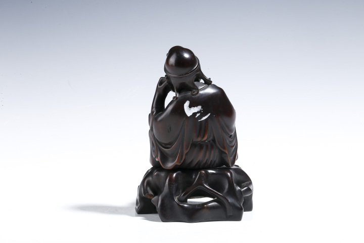 古玩雜項(xiàng)晚清民國(guó)·紅木伏虎羅漢像連座拍賣，當(dāng)前價(jià)格4555元
