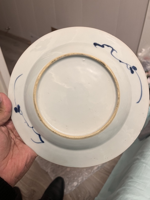 古玩陶瓷清康熙·精品一對青花折枝花卉紋折沿盤拍賣，當前價格3000元