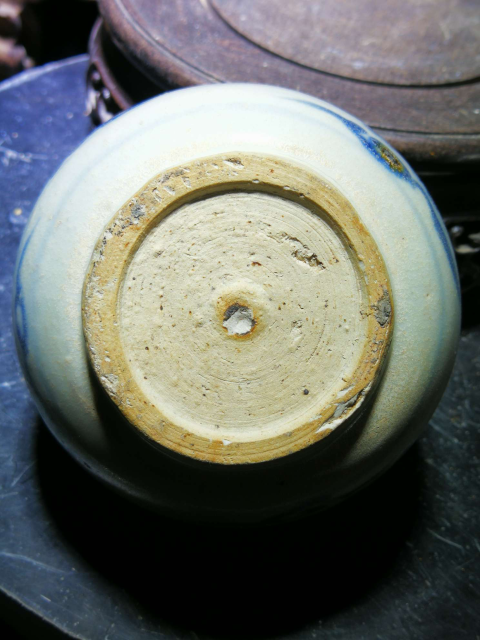 古玩陶瓷文房精品明中期青花花卉紋水盂拍賣，當前價格1200元