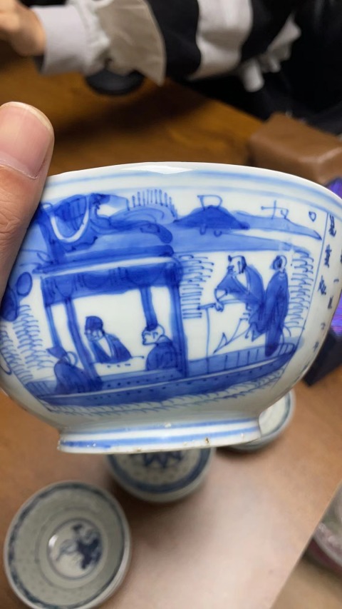 古玩陶瓷赤壁賦青花碗拍賣，當前價格8000元