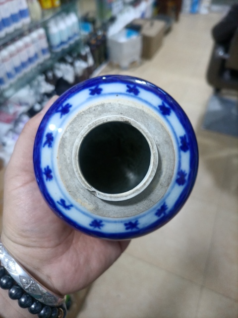 古玩陶瓷清道光咸豐時期纏枝花囍字紋青花罐拍賣，當前價格1980元