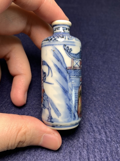 古玩陶瓷【精品】晚清青花釉里紅刀馬人物故事圖鼻煙壺拍賣(mài),當(dāng)前價(jià)格15800元