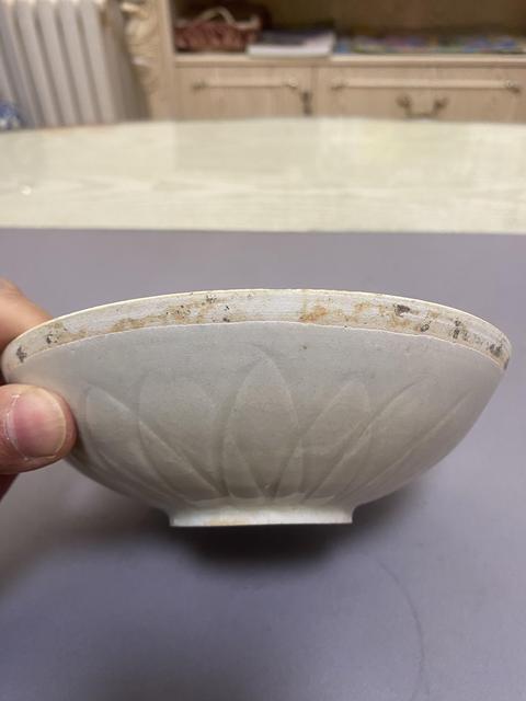 古玩陶瓷青白釉刻仰蓮紋面包碗,平臺不允許估價拍賣,當前價格2300元