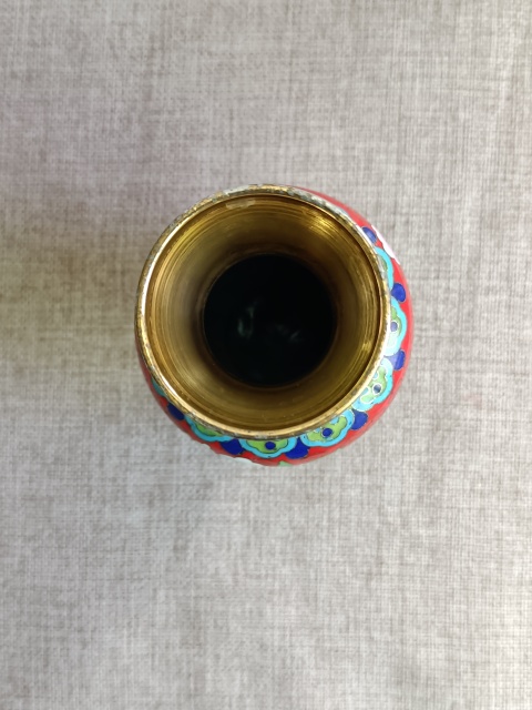 古玩雜項景泰藍銅瓶拍賣,當前價格333元