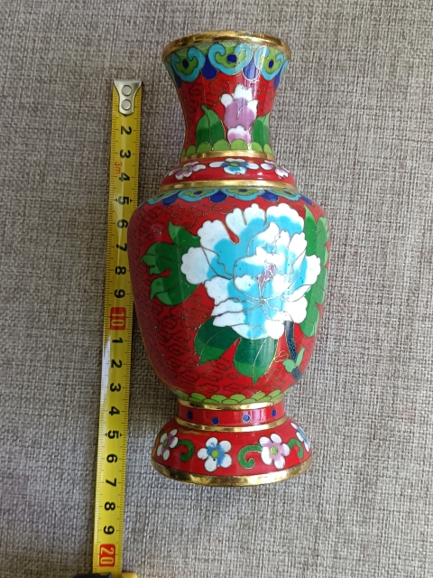 古玩雜項景泰藍銅瓶拍賣,當前價格333元