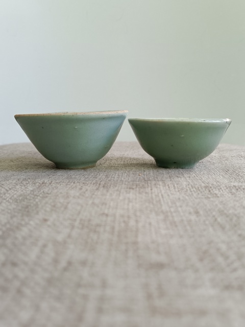 古玩陶瓷豆青釉杯拍賣,當前價格278元