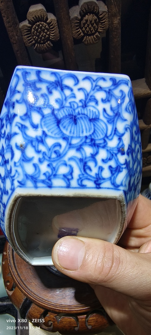 古玩陶瓷青花纏枝花紋茶船拍賣,當前價格9999元