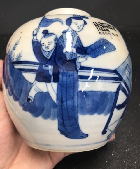 古玩陶瓷青花三娘教子紋罐拍賣,當(dāng)前價(jià)格4680元