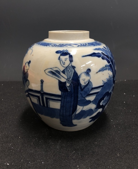 古玩陶瓷青花三娘教子紋罐拍賣,當(dāng)前價(jià)格4680元