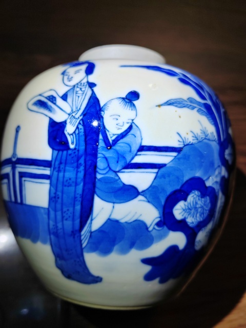 古玩陶瓷青花三娘教子紋罐拍賣,當(dāng)前價(jià)格4680元