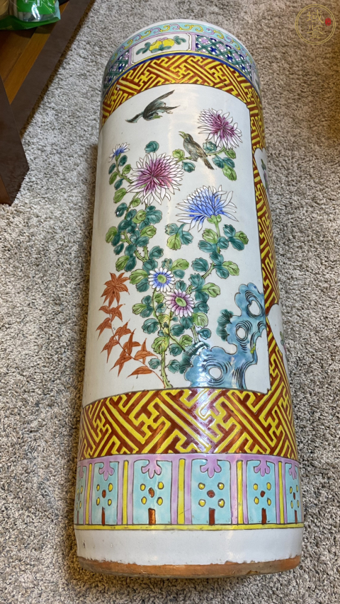 古玩陶瓷60厘米粉彩花鳥紋大箭筒拍賣,當前價格19800元