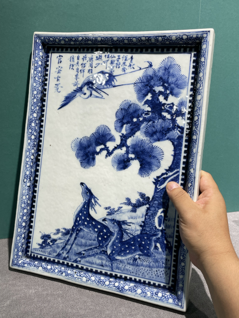 古玩陶瓷清代宣統(tǒng)青花瓷板拍賣,當(dāng)前價(jià)格65800元