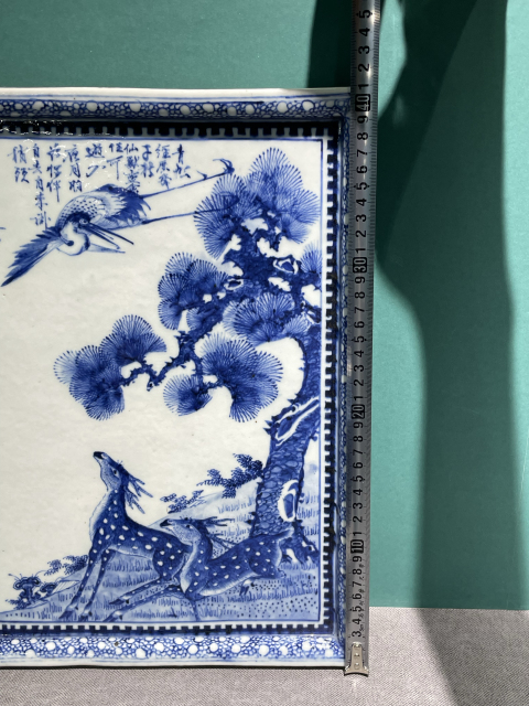 古玩陶瓷清代宣統(tǒng)青花瓷板拍賣,當(dāng)前價(jià)格65800元