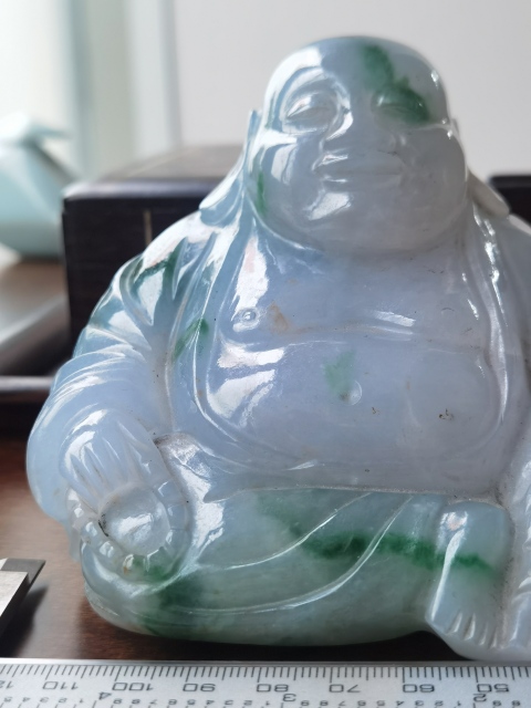 古玩玉器天然翡翠“彌勒佛”擺件拍賣，當(dāng)前價(jià)格400000元