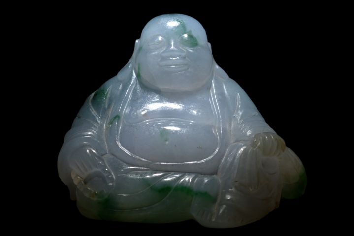 古玩玉器天然翡翠“彌勒佛”擺件拍賣，當(dāng)前價(jià)格400000元
