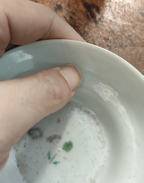古玩陶瓷清中期道光粉彩花卉紋折腰馬蹄洗(或碗)拍賣,當前價格1300元