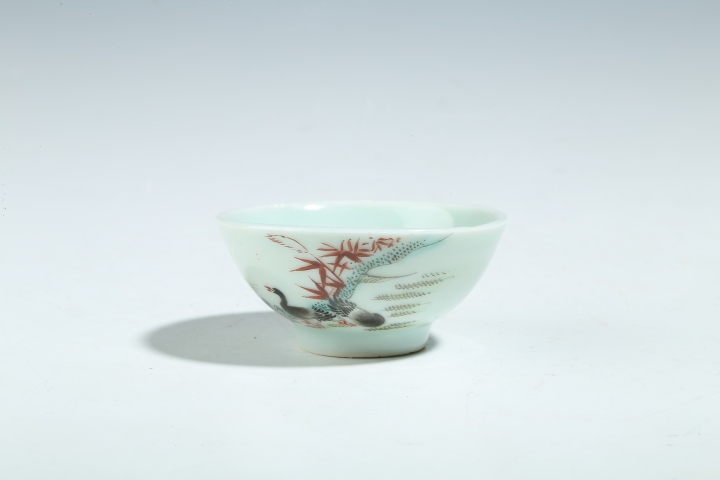 古玩陶瓷粉彩蘆雁紋杯真品鑒賞圖