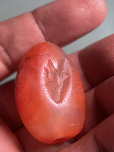 古玩玉器藏傳南紅勒子拍賣，當前價格3600元