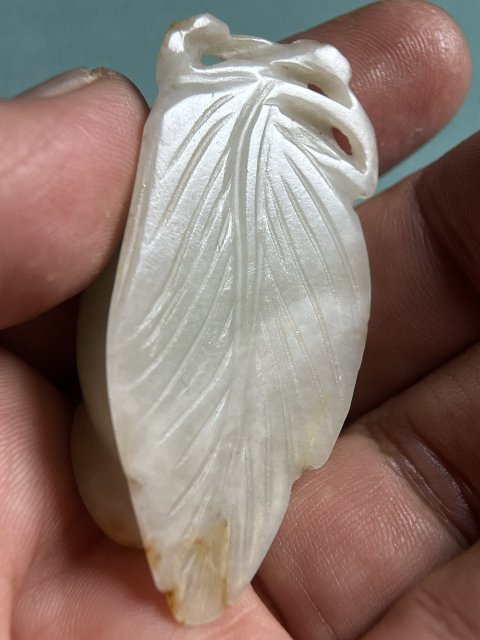 古玩玉器明代籽料一葉歡拍賣,當前價格6500元