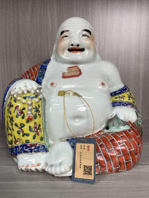 古玩陶瓷民國 極品粉彩彌勒佛坐像(特大號)拍賣,當前價格8500元