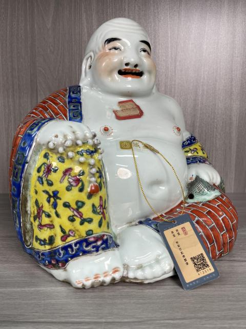 古玩陶瓷民國 極品粉彩彌勒佛坐像(特大號)拍賣,當前價格8500元