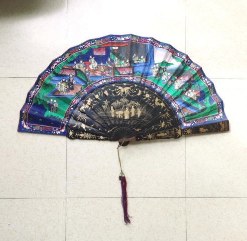 古玩雜項清末民初十三行帖繪折扇拍賣,當(dāng)前價格4800元