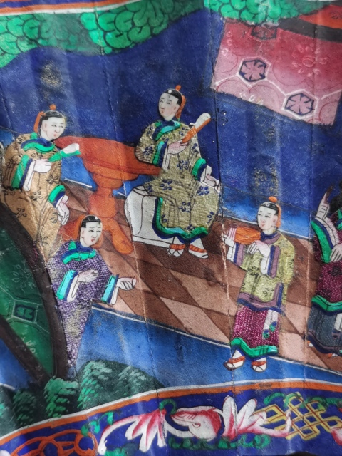 古玩雜項清末民初十三行帖繪折扇拍賣,當(dāng)前價格4800元