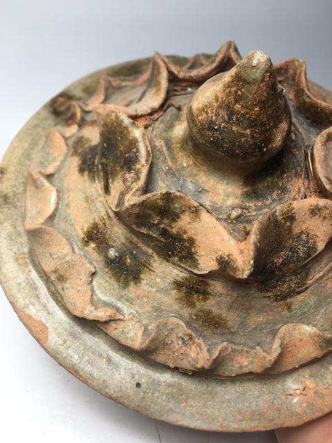 古玩陶瓷青釉塔式多角大蓋子拍賣,當前價格299元