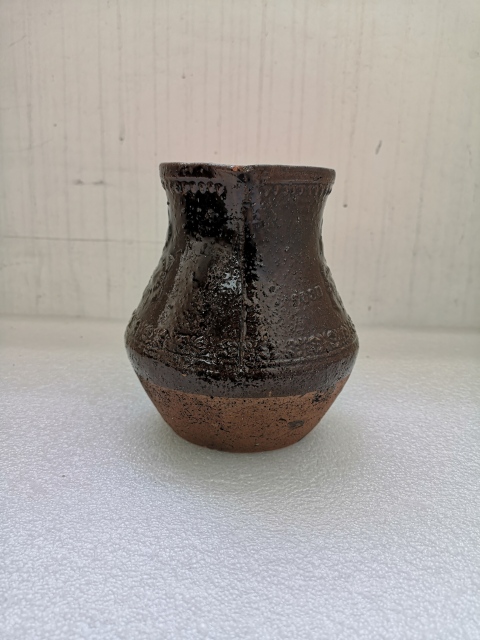 古玩陶瓷褐釉印花公道杯拍賣,當前價格780元