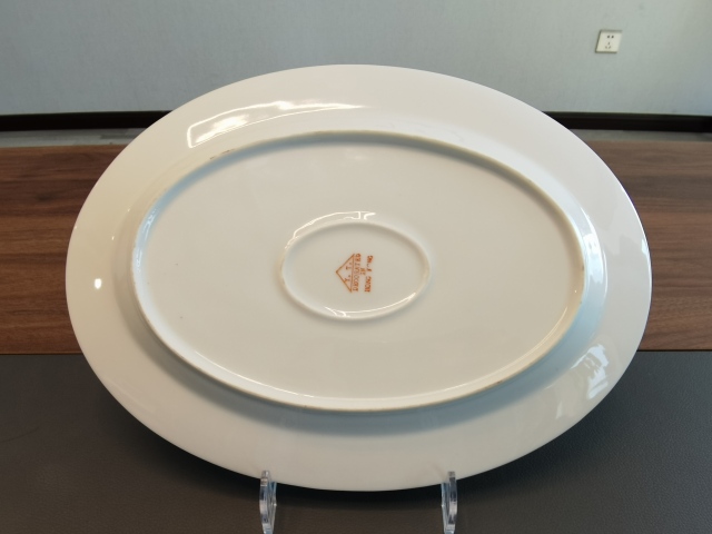 古玩陶瓷31厘米廣彩花鳥紋折沿大盤拍賣,當前價格650元
